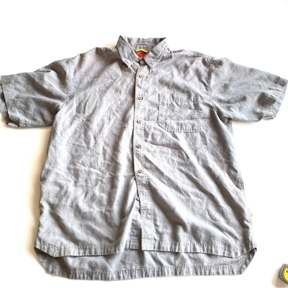 Royal Robbins Short Sleeve Button Up Denim Chambray Feel Size XL - Picture 1 of 13
